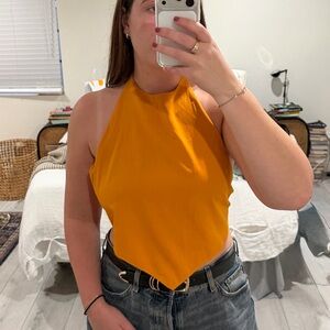 Nasty Gal Merigold Halter Pointed Hem Crop Top